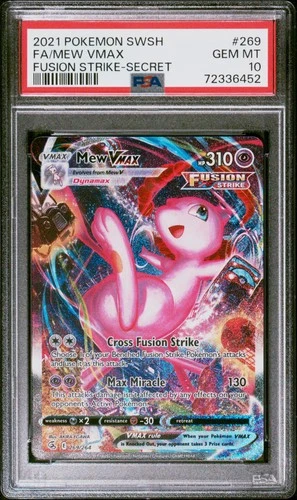2021 Pokemon Fusion Strike Mew Vmax Full Art #269 GEM MT PSA 10 Secret Alt Art