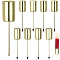 Adventskranz Kerzenhalter Metall Gold Stabkerzenhalter Weihnachten Deko 8 StüCk