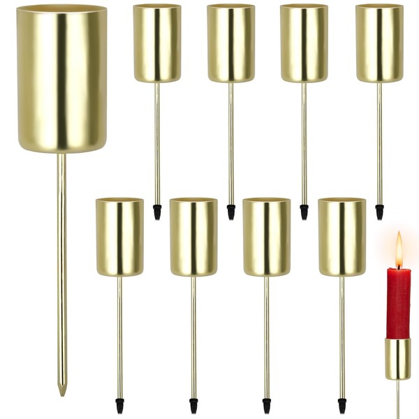 Adventskranz Kerzenhalter Metall Gold Stabkerzenhalter Weihnachten Deko 8 StüCk-image