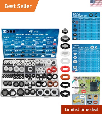 #ad #ad 165 Piece Plumbing Washer Kit with Silicone Gaskets amp; Screen Filter Versatile $32.99