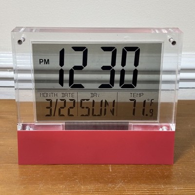 Habitat VIP Lennox Lewis Lucite LCD Digital Wecker/Tischuhr 2004 - getestet sehr guter Zustand