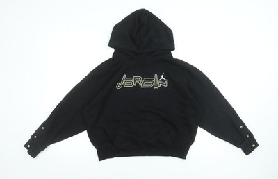 Jordan Mädchen Pullover Hoodie schwarz XL 13-15 Jahre mit goldenem Logo