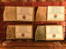 3 savons fait maison, saponification à froid, bio, fleurs du jardin.
