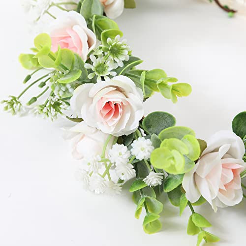Damen Mädchen Boho Blumen Stirnband verstellbar Blumen Krone Hochzeit Festival Haar - Bild 6 von 6