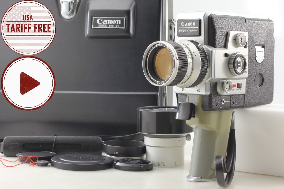 MINT w/ Case] Canon Single 8 518 SV Auto Zoom 8mm Film Movie