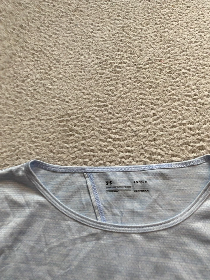 Camisa Under Armour HeatGear Mujer Espalda Abierta Manga Corta Ropa Activa Azul Talla L Foto 4 de 4