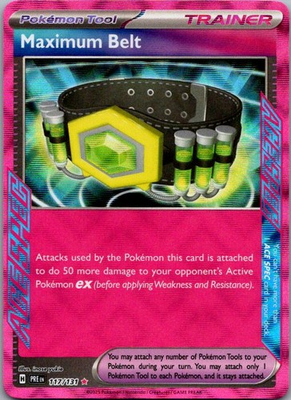 #ad Maximum Belt 117 131 Holo ACE SPEC Rare Prismatic Evolutions Pokemon Holo NM $1.61
