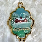 Fenton Glass 95th Anniversary Vermont Sky Hand Painted Signed Ornament