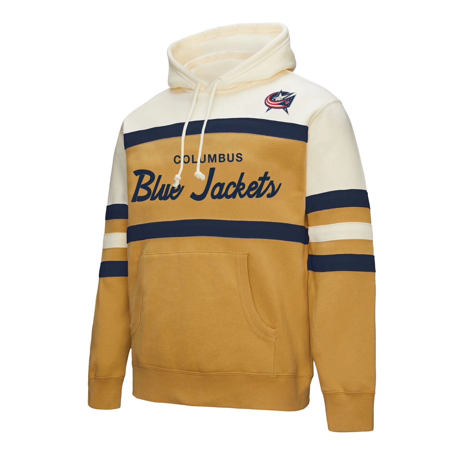 Maglione Uomo Mitchell & Ness Oro Crema Columbus Blu Giacche Head Coach