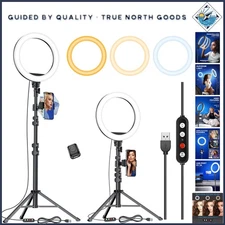 10.2" Dimmable LED Ring Light with 65" Tripod for Pro-Quality Streaming & Makeup
