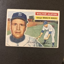 Price Drop - 1956 Topps Walter Alston 8 Vgex (no Creases; Corners) HOF Dodgers