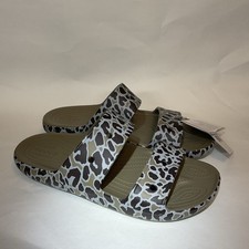 Crocs Classic Camo Animal Print Duel Strap Comfort Slide Sandals Mens-10 Women12