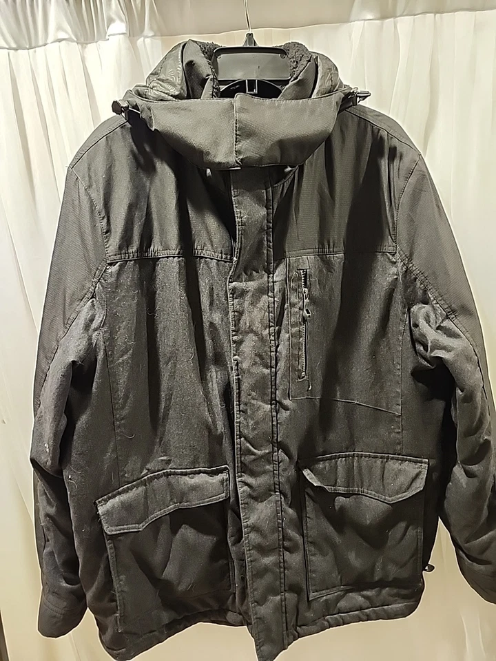 Zero Xposur Mens Large Softshell Zip Up Mid Weight Coat Black Gray Heather - Image 2 of 4