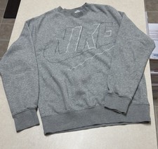 Nike Grey White Women s Pullover Crew Neck Sweatshirt Size M