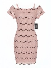 GUESS Blush Pink Bodycon Mini Dress Coquette Feminine Y2K Summer Wedding NWT 12