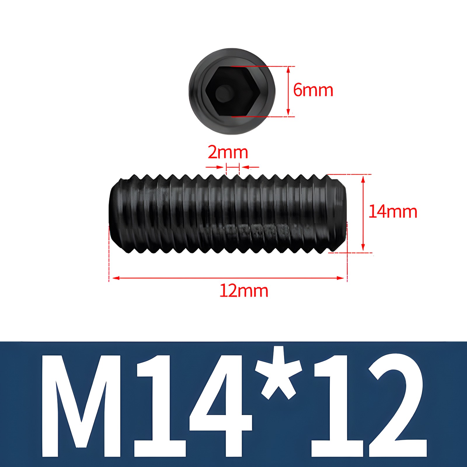 M14 DIN 916 45H Gewindestifte Ringschneide Innensechskant Madenschrauben M14x
