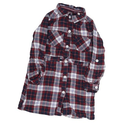 Hampton Republic, Blusenkleid, Größe: 92, Blau/Rot/Weiß, Baumwolle, Karo #zMc