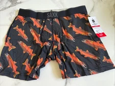 New SAXX Men Designer Sport Quest  Mesh Breathable Boxer Brief Underwear Size M
