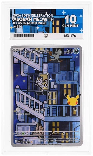 ACE 10 Alolan Meowth 139/128 30th Celebration Pokemon Gem Mint