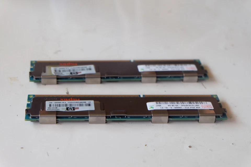 LOTE DE 2x HP/Hynix 500203-061 4GB PC3-10600R/DDR3-1333 ECC memoria registrada Foto 3 de 3