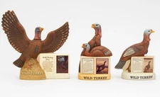 Vintage Wild Turkey Decanter Collection – Lot of 3 Empty In Excellent Condition