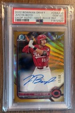 2022 Bowman Draft Gold Wave Refractor 17/50 Justin Boyd PSA 10 GEM MT Auto 0ah7