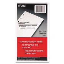 6-Ring Memo Book Refill, College Rule, 6Hp, 6-3/4 X 3-3/, 80 Sheets [Set of 5]