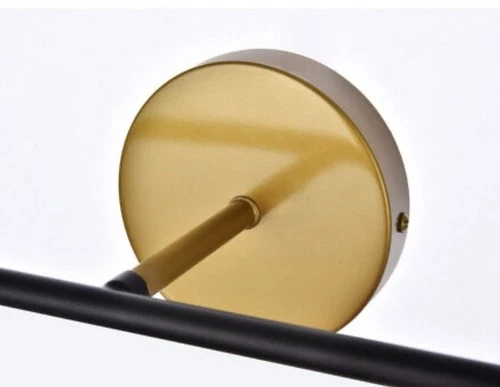 Living District Hanson 2-Light Metal Bath Sconce w/Clear Shade in Black/Brass - Picture 4 of 6