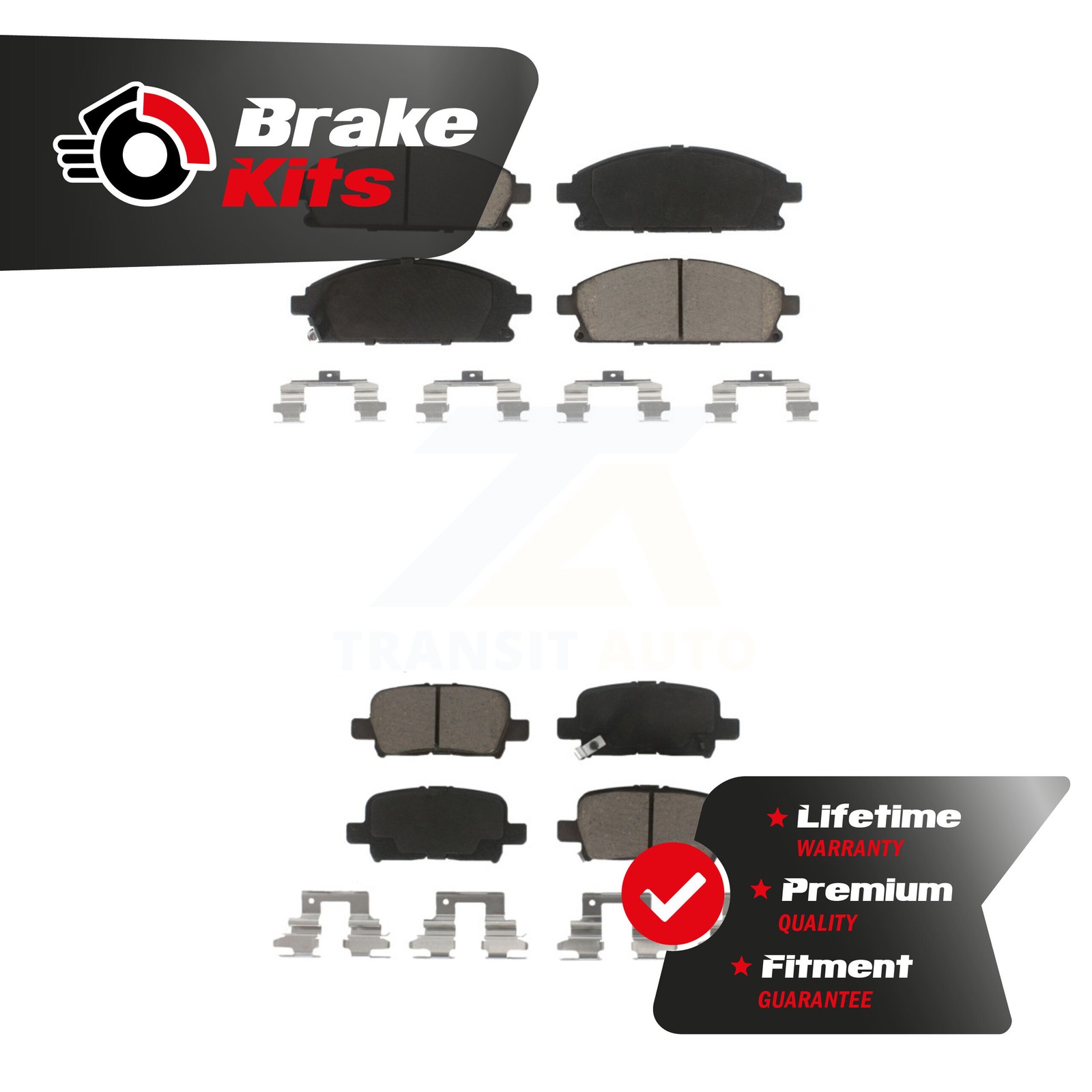 Front Rear Ceramic Brake Pads Kit For 2003-2006 Acura MDX