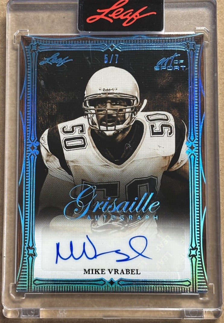 Mike Vrabel Auto /7 Blue Grisaille Encased Auto - 2026 Leaf Art Of Sport G-MV1
