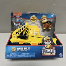 Paw Patrol Rubble Ultimate Rescue Bulldozer with Moving Scoop and Lift-up HTF