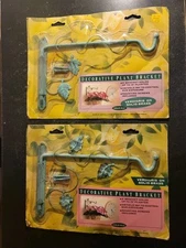 2 1993 9" Decorative Plant Brackets Both New/Sealed Verdigris On Solid Brass NEW