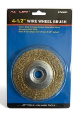 Cal-Hawk 4-1/2" x 5/8" Arbor Crimped Carbon Steel Wire Wheel Brush ~ CZWW45NF