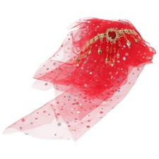  1 ensemble de voile de danse du ventre avec cerceau de cheveux en strass,