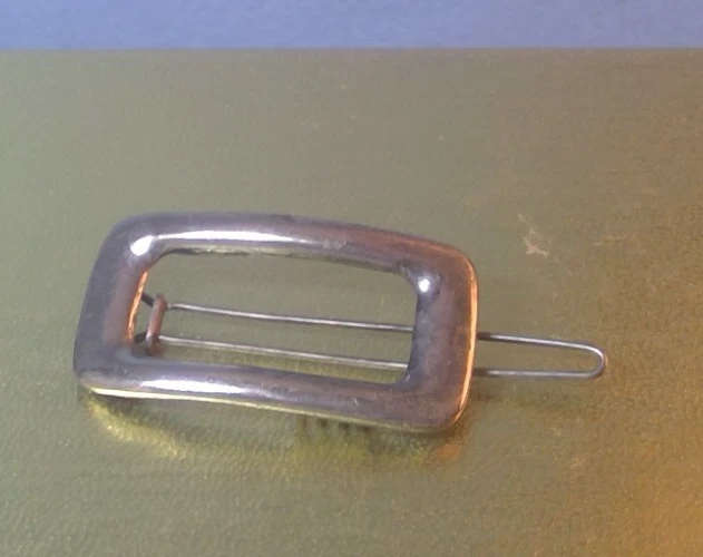 Antique Hair Clip, Barrette, Silver tone - Image 2 of 2