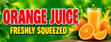 3ft x 8ft Orange Juice Freshly Squeezed Vinyl Banner- New-Free Shipping