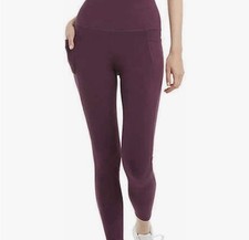 Danskin Women's Ultra High Legging Tight with Pockets M,Italian, Plum