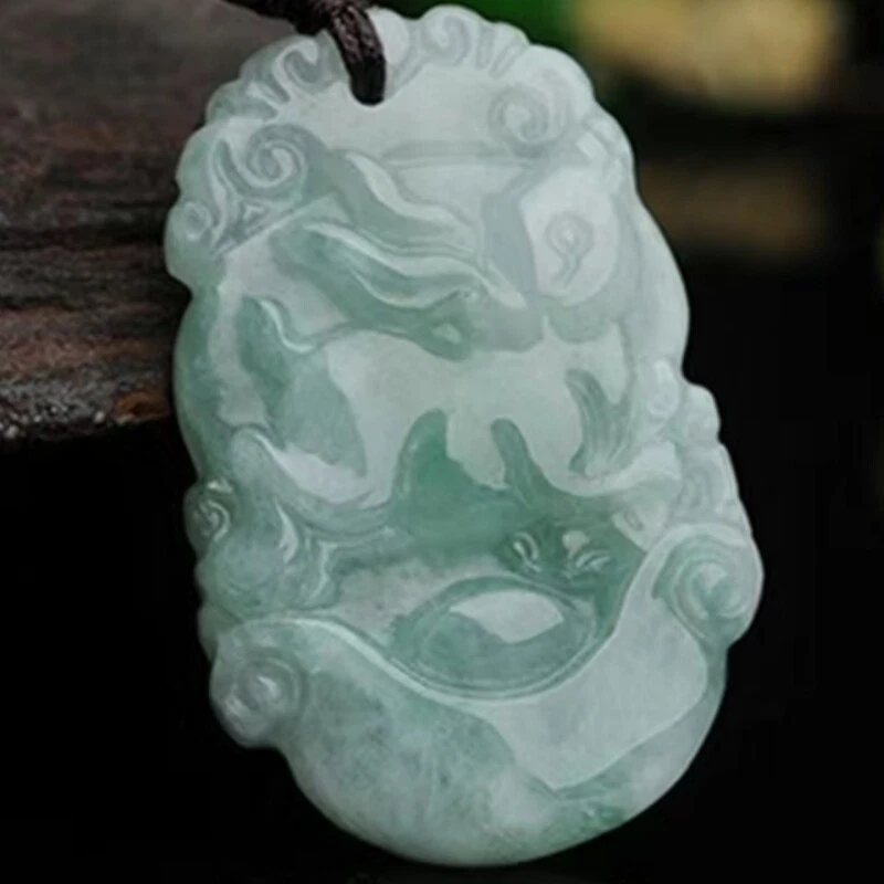 Colgante de conejo estilo chino jadeíta verde natural genuino 前途无量 Foto 2 de 4