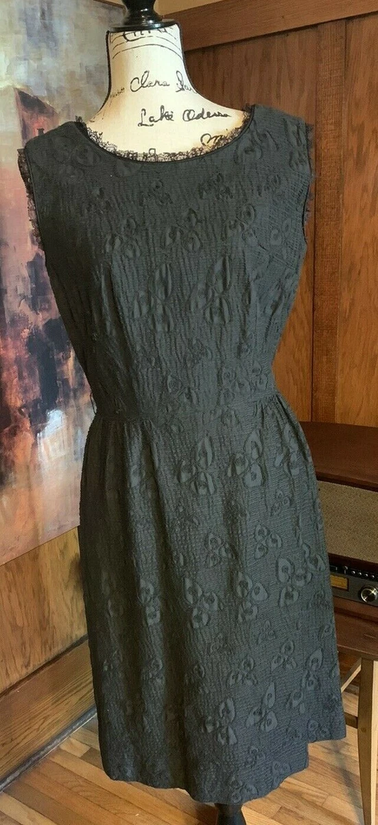 Vintage R&k Originals Dress Black 1960's Lace Shift