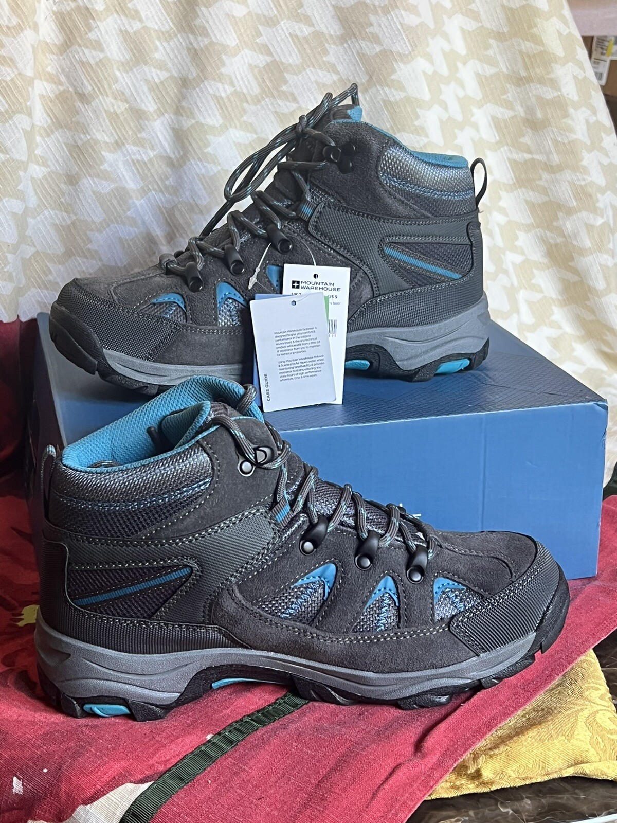 Mountain Warehouse Womens Rapid Hiking Boots/ Teal/ Waterproof /Lace Up/US9/$90 image 2