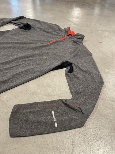 Ladies Nike Running Dri Fit 1/4 Zip Pullover Jacket Top Sz M Medium Grey Orange - Picture 10 of 18
