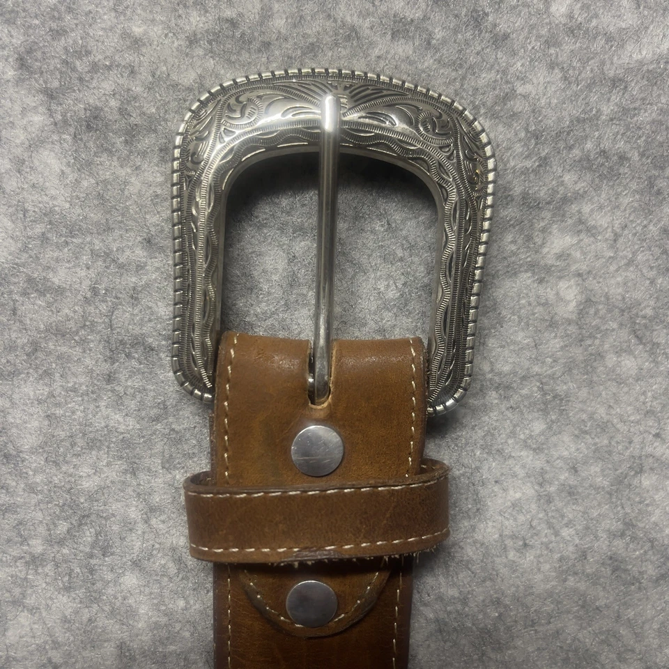 Cinturón Botas La Sierra Unisex Talla 38 Marrón Floral Bordado Foto 3 de 4