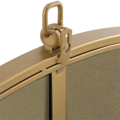 Elegant Decor Rowan 24" Round Metal Frame Hooked Mirror in Brass - Picture 9 of 9