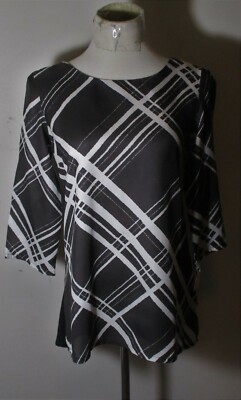 CORTEFIEL Black 3/4 Sleeve Top Size 4 US NWT