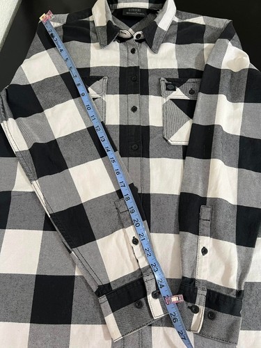 Harley Davidson® Women's Buffalo Plaid Long Sleeve Woven Shirt Black White Sz XL - Picture 12 of 21