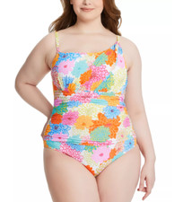 Bleu by Rod Beattie Plus Fresh Picks One-Shoulder One-Piece Swimsuit 16W 2839