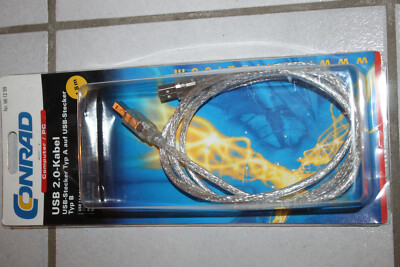 Conrad USB A (male) zu USB Typ B (male) Adapter 1,8m
