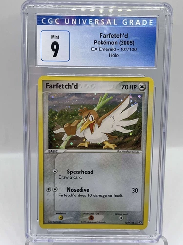 Farfetch'd 107/106 EX Emerald Holo Secret Rare Vintage Pokémon TCG Card CGC 9