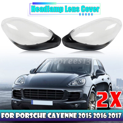 Front Clear Headlight Lens Cover Replacement For Porsche Cayenne 2015 2016 2017