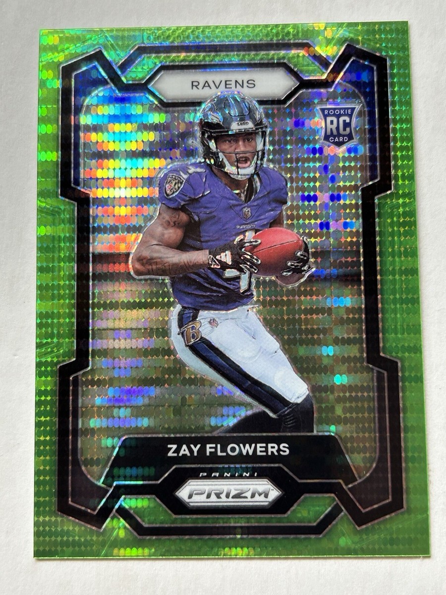 2023 Panini Prizm #307 Zay Flowers - Neon Green Pulsar RC | eBay